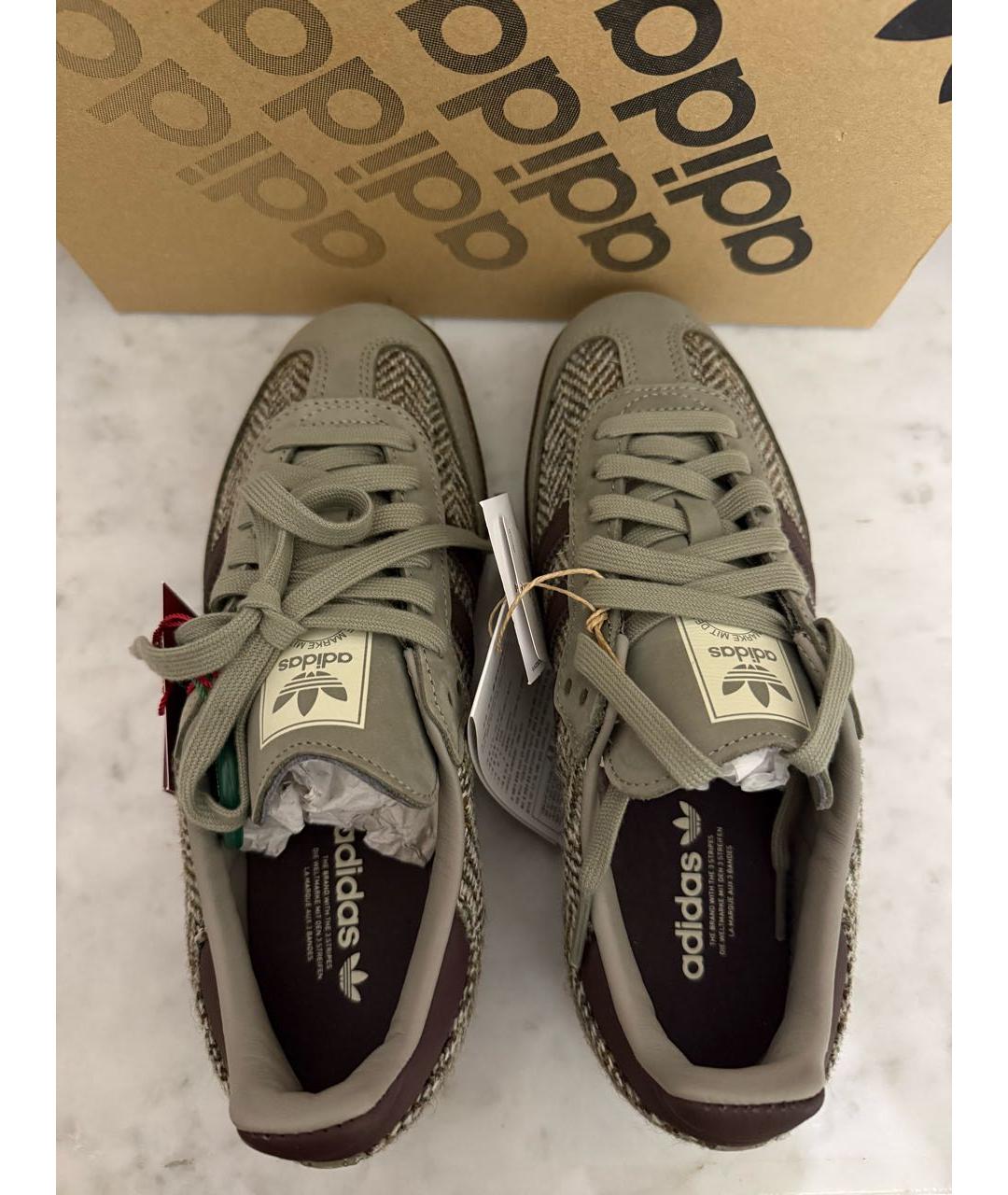 ADIDAS Хаки текстильные кеды, фото 4