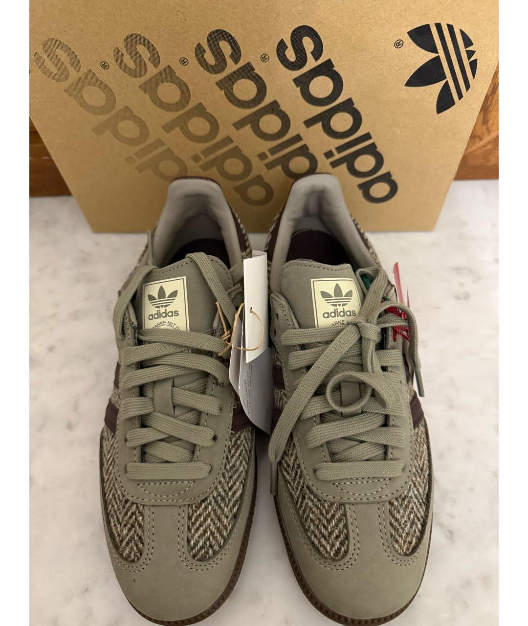 ADIDAS Хаки текстильные кеды, фото 3