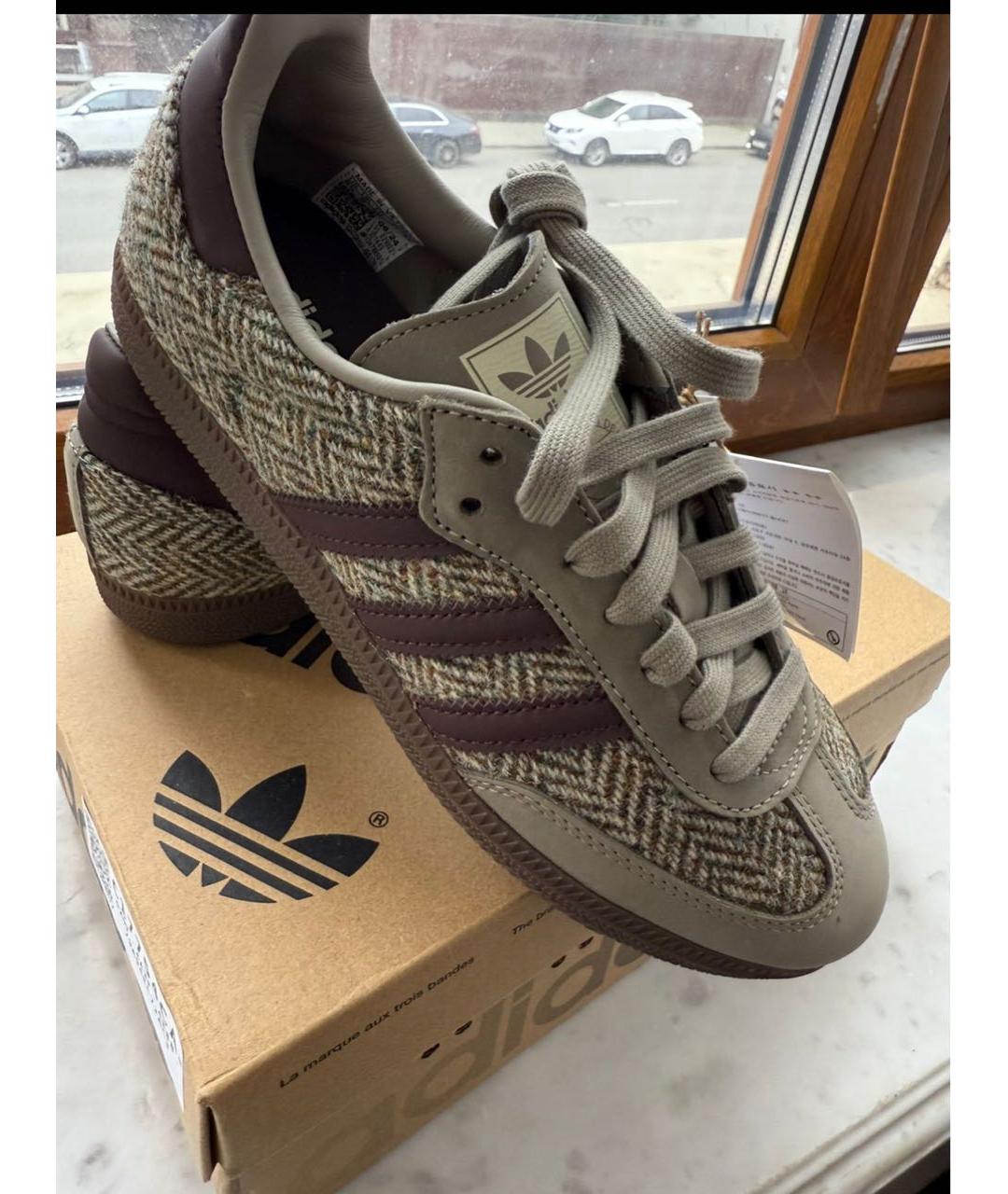 ADIDAS Хаки текстильные кеды, фото 2