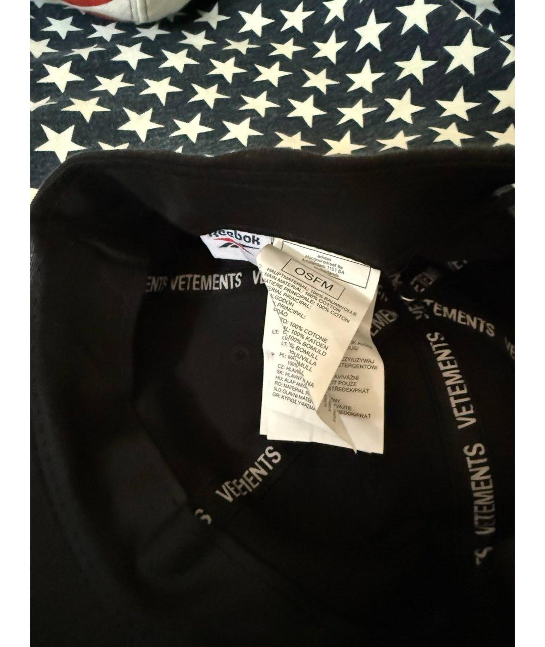 VETEMENTS Черная хлопковая кепка/бейсболка, фото 2