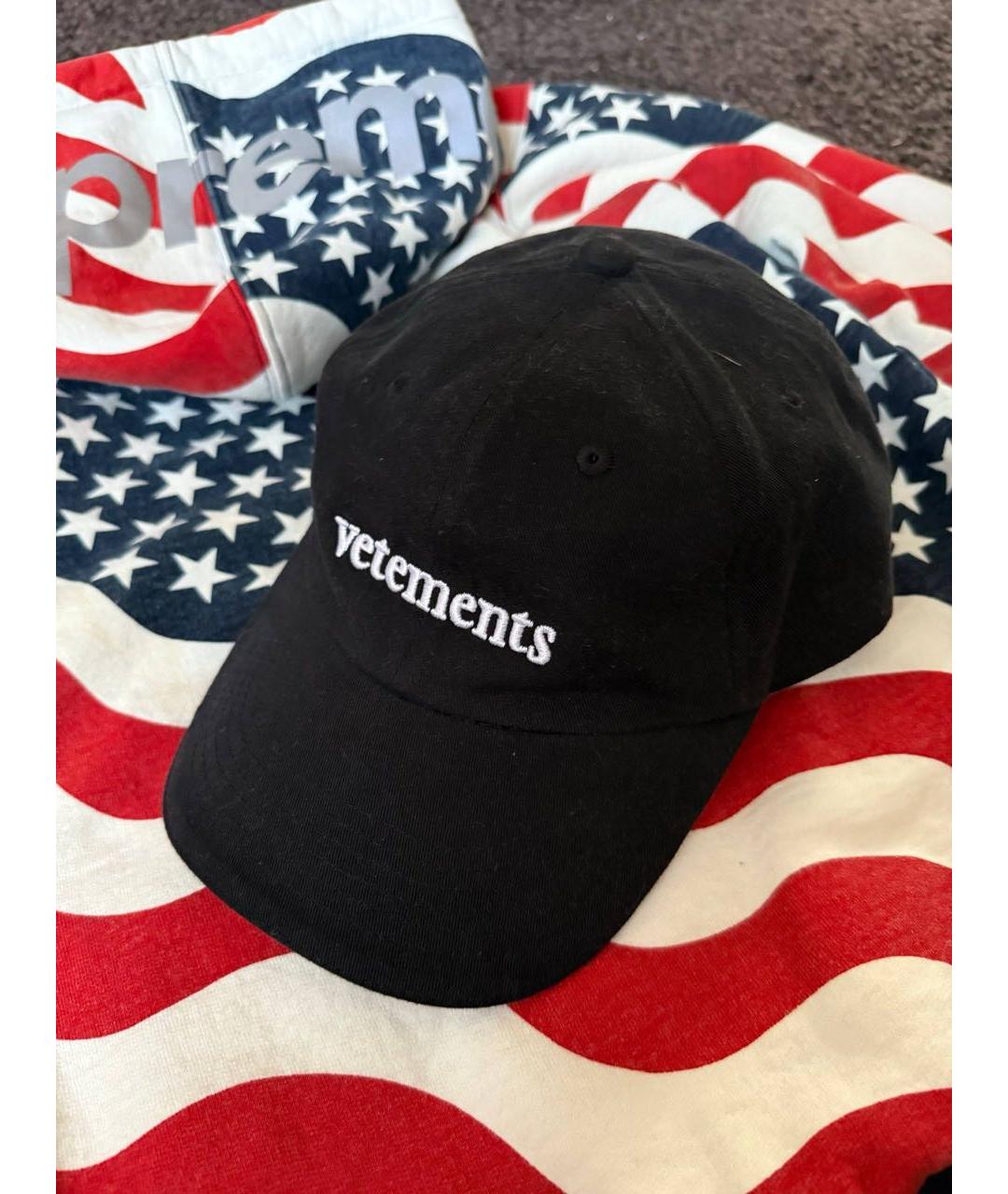 VETEMENTS Черная хлопковая кепка/бейсболка, фото 3