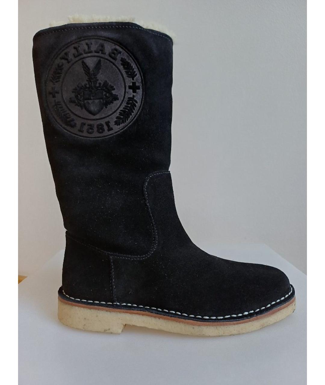 BALLY Черные замшевые сапоги, фото 9