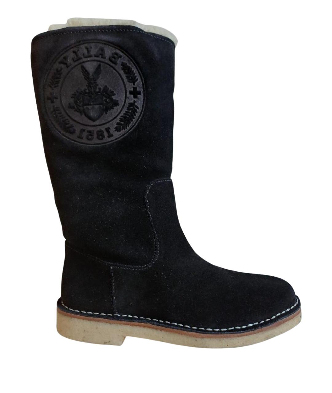 BALLY Черные замшевые сапоги, фото 1