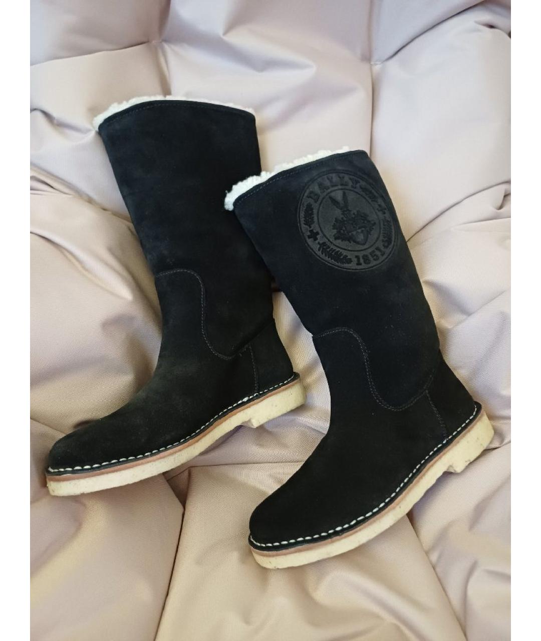 BALLY Черные замшевые сапоги, фото 3