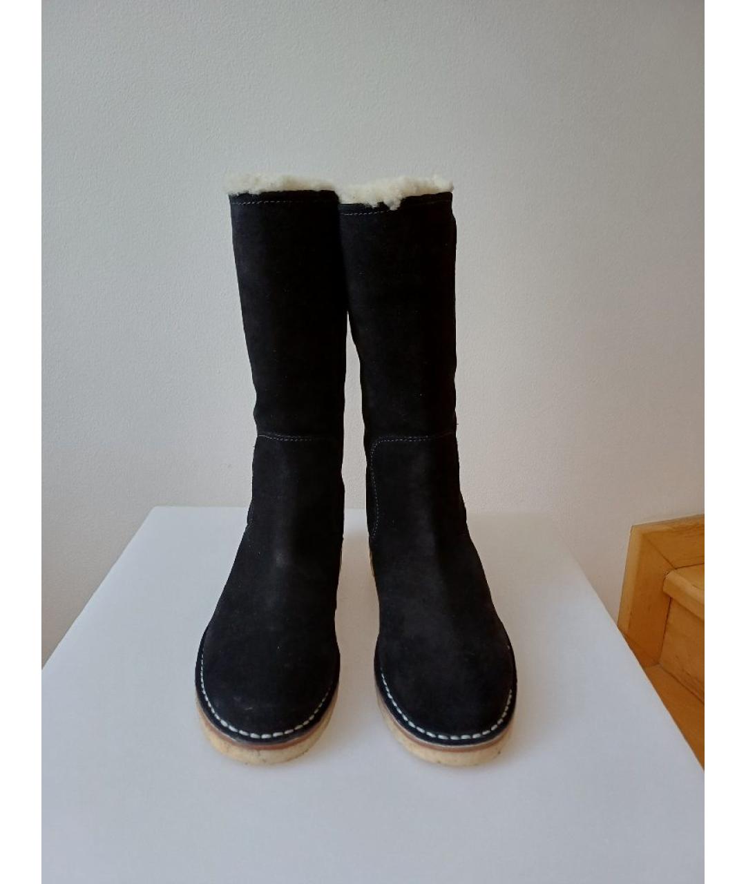 BALLY Черные замшевые сапоги, фото 5