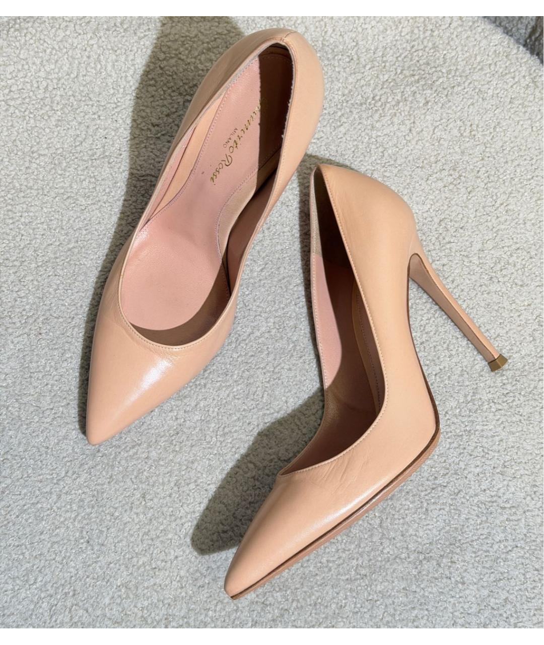 GIANVITO ROSSI Бежевые кожаные туфли, фото 5