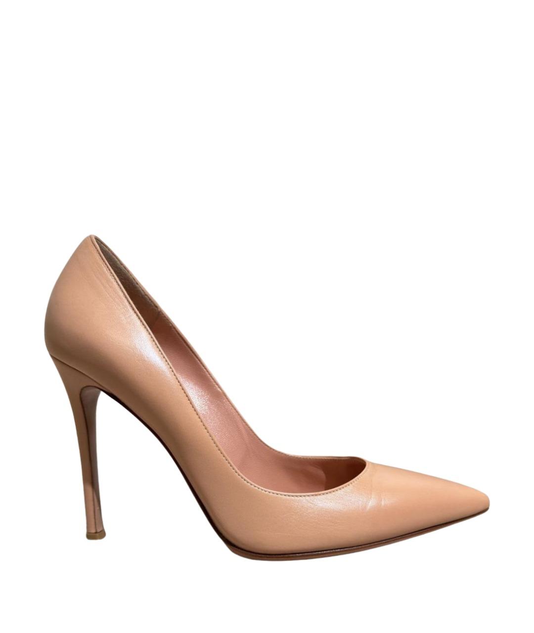 GIANVITO ROSSI Бежевые кожаные туфли, фото 1