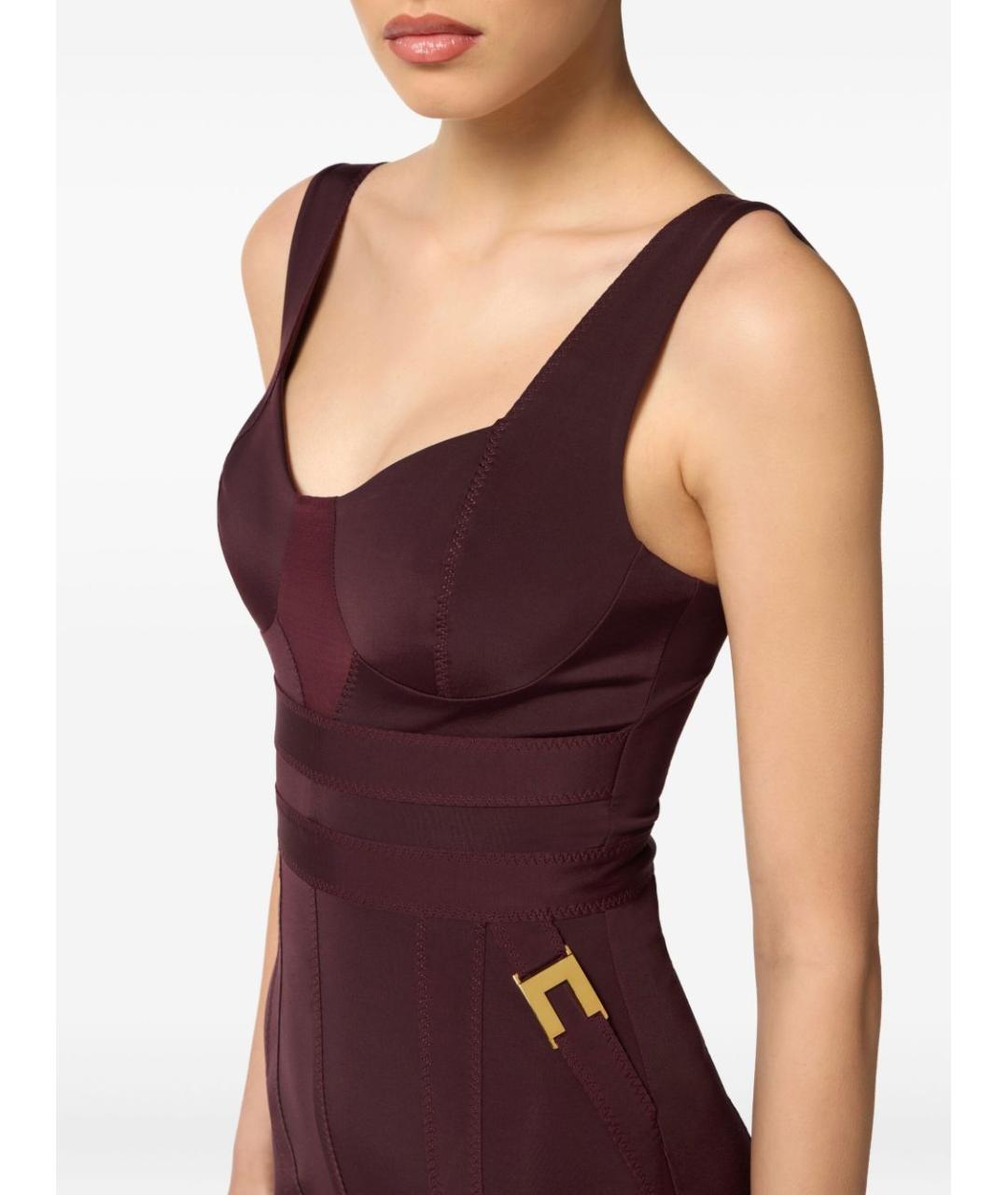 ELISABETTA FRANCHI Бордовое полиамидовое платье, фото 3
