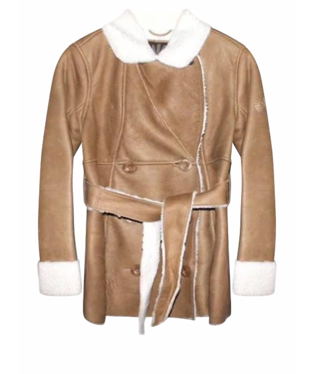 UGG AUSTRALIA Коричневая кожаная дубленка, фото 1