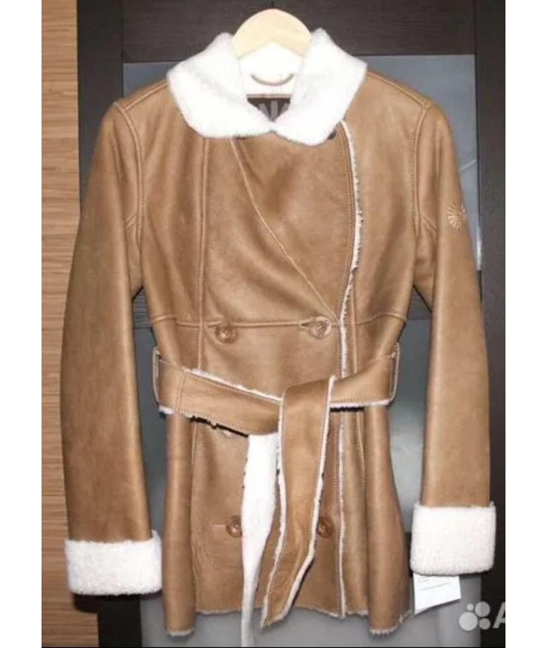 UGG AUSTRALIA Коричневая кожаная дубленка, фото 10