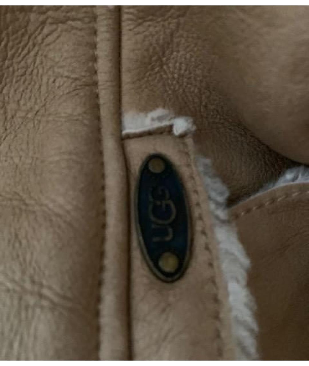 UGG AUSTRALIA Коричневая кожаная дубленка, фото 7