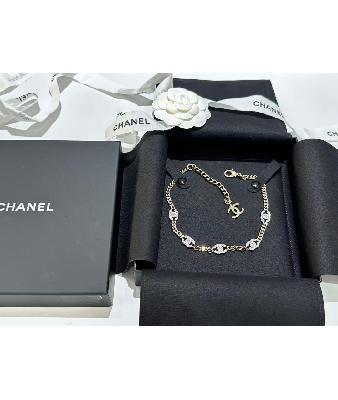 CHANEL Золотое металлическое колье, фото 3