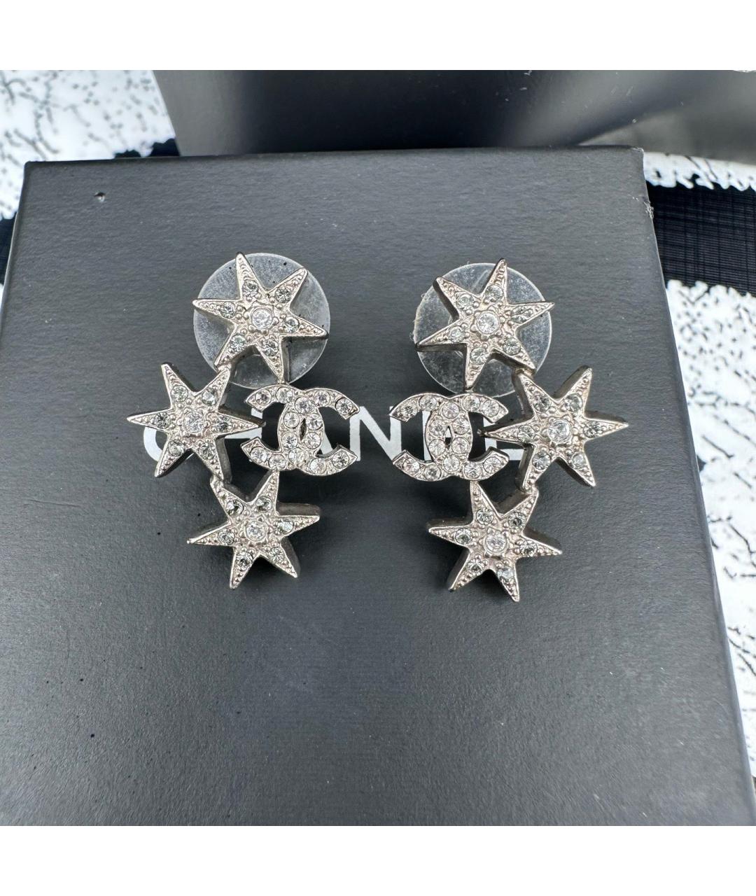 CHANEL Серебряные металлические серьги, фото 4