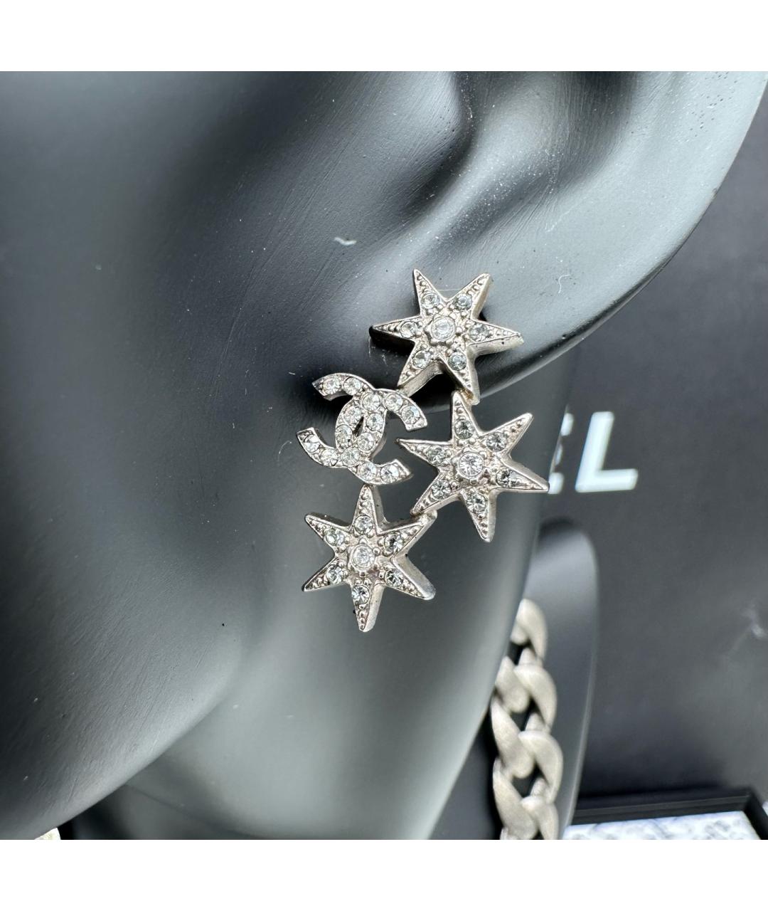 CHANEL Серебряные металлические серьги, фото 3