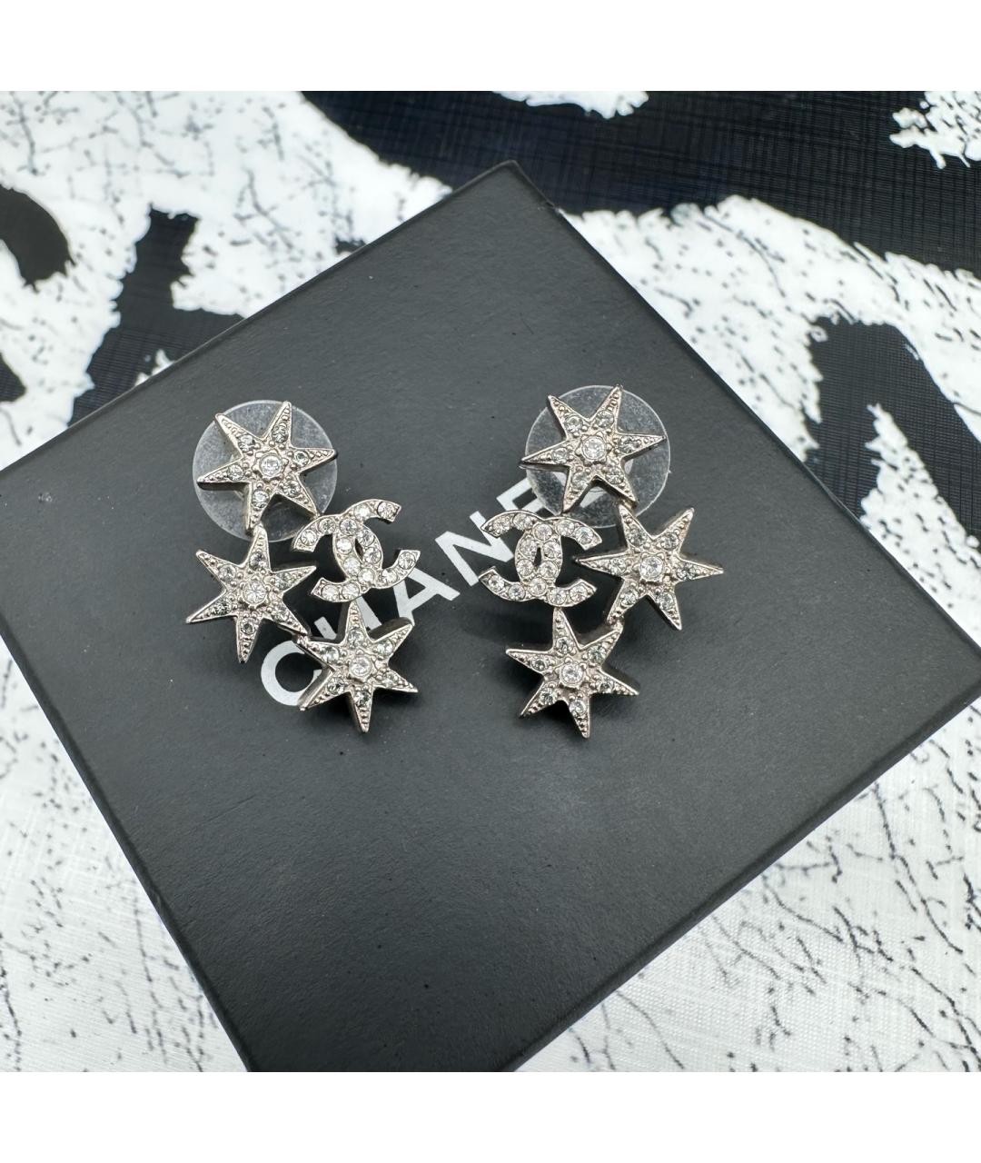 CHANEL Серебряные металлические серьги, фото 2