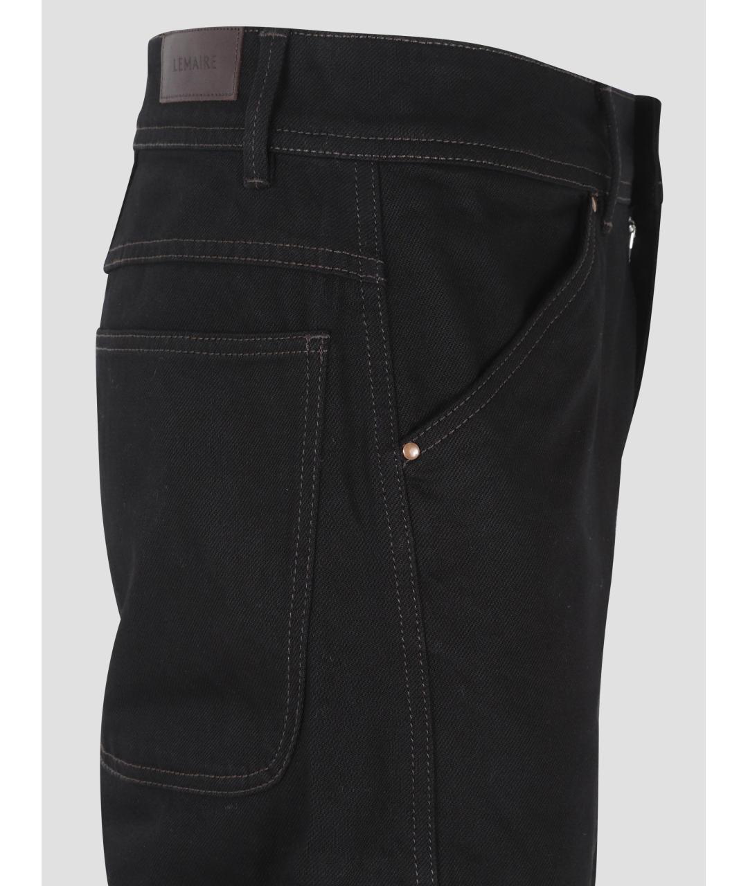LEMAIRE Черные хлопковые прямые джинсы, фото 3
