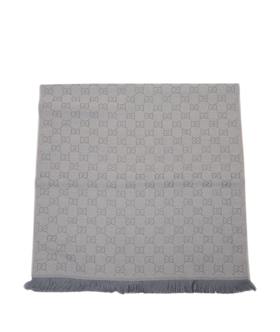 GUCCI Синий шерстяной шарф, фото 1