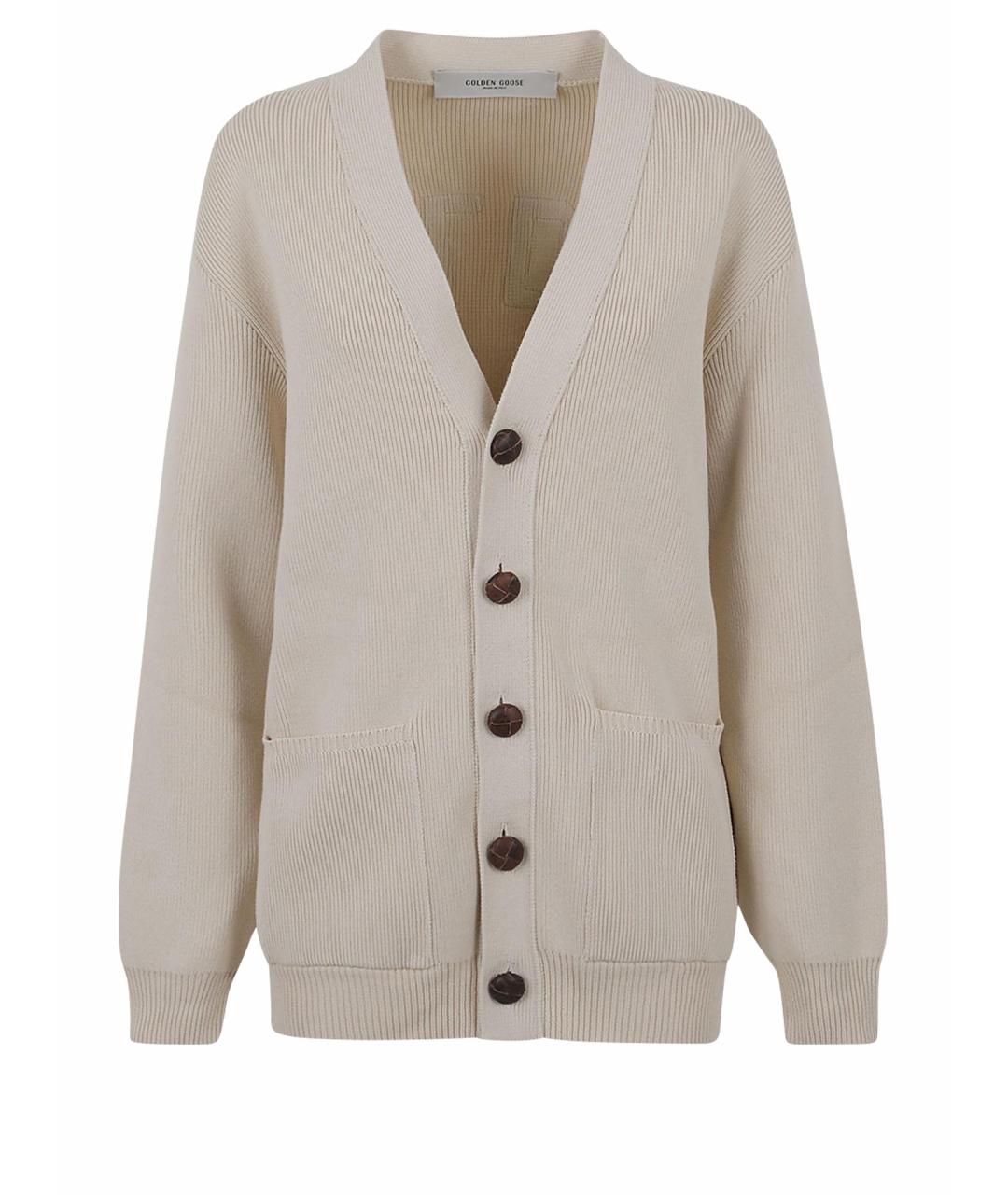 GOLDEN GOOSE DELUXE BRAND Бежевый хлопковый кардиган, фото 1