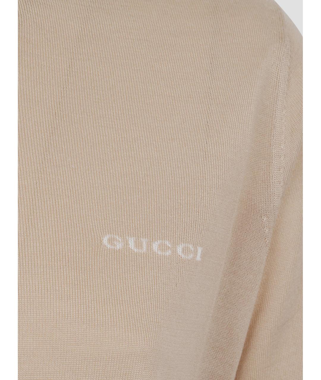 GUCCI Бежевая кашемировая футболка, фото 3