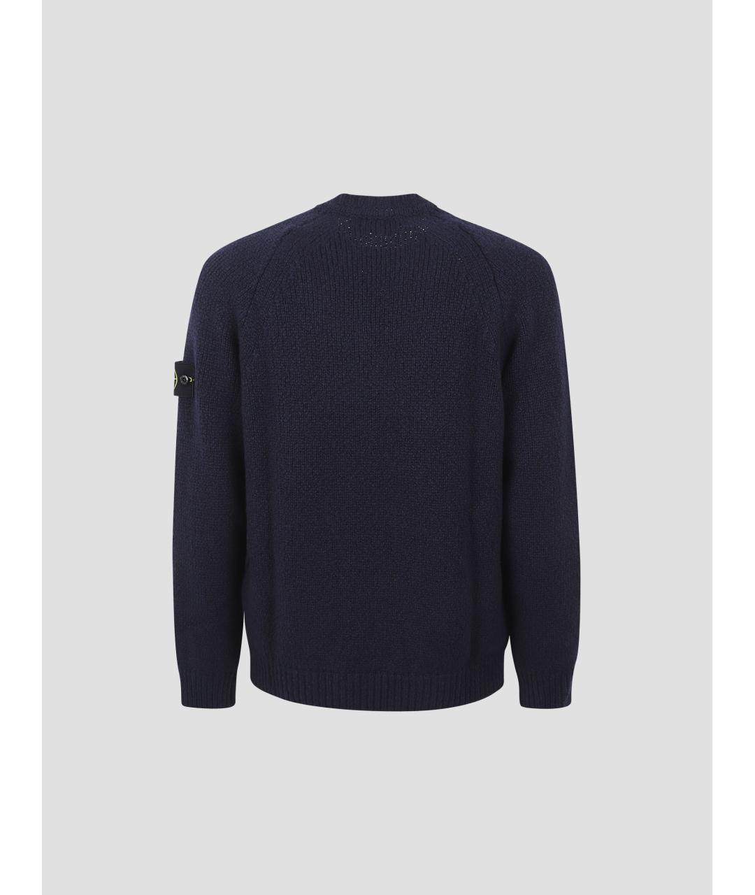 STONE ISLAND Темно-синий шерстяной джемпер / свитер, фото 2