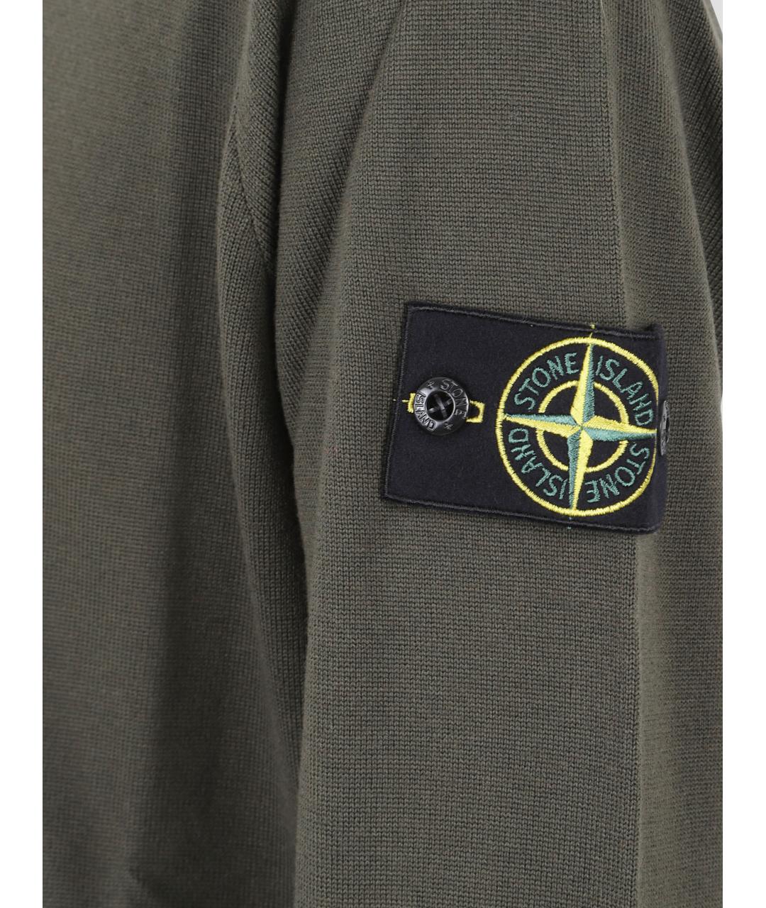 STONE ISLAND Хаки шерстяной джемпер / свитер, фото 3