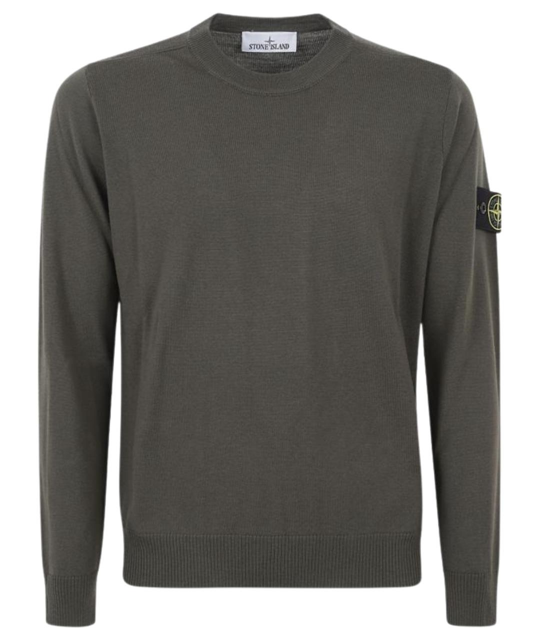 STONE ISLAND Хаки шерстяной джемпер / свитер, фото 1