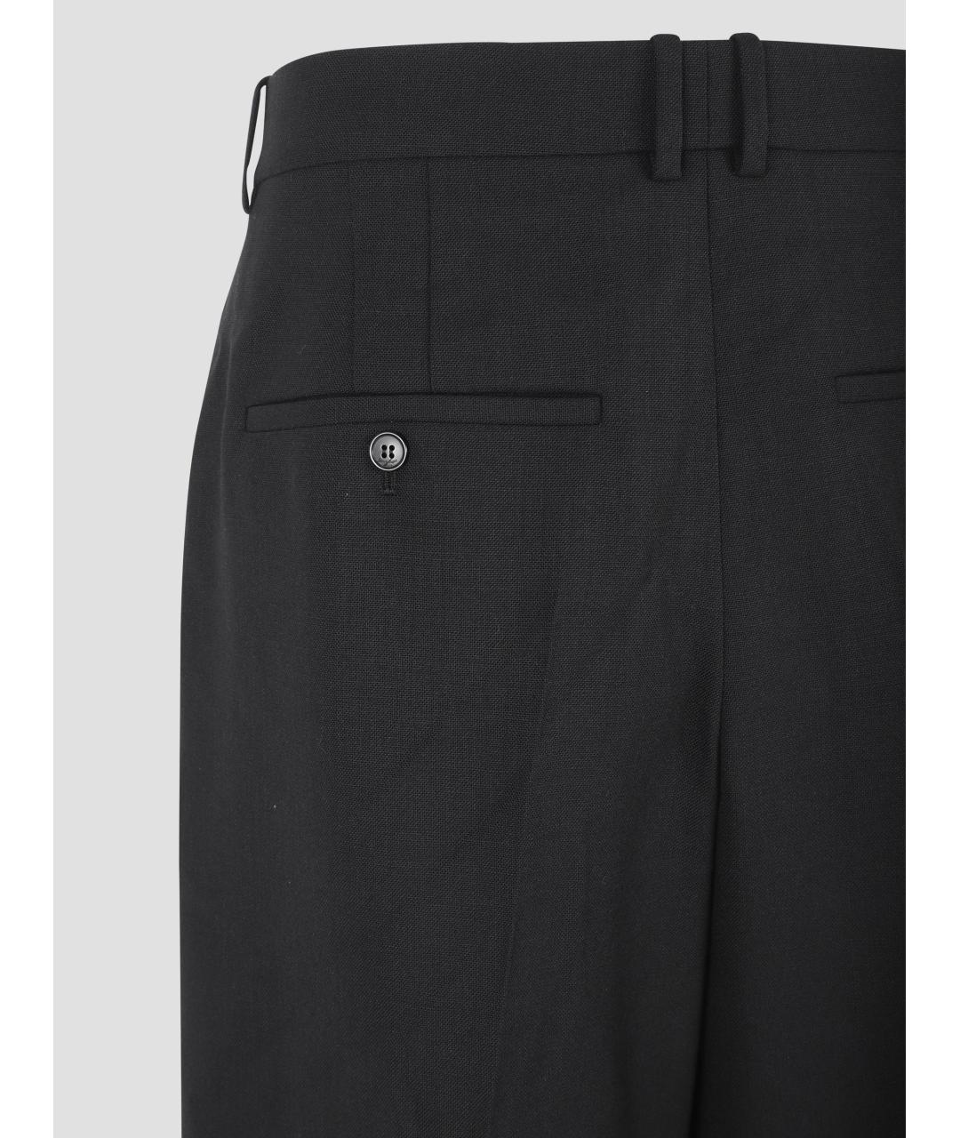 SAINT LAURENT Черные шерстяные повседневные брюки, фото 3