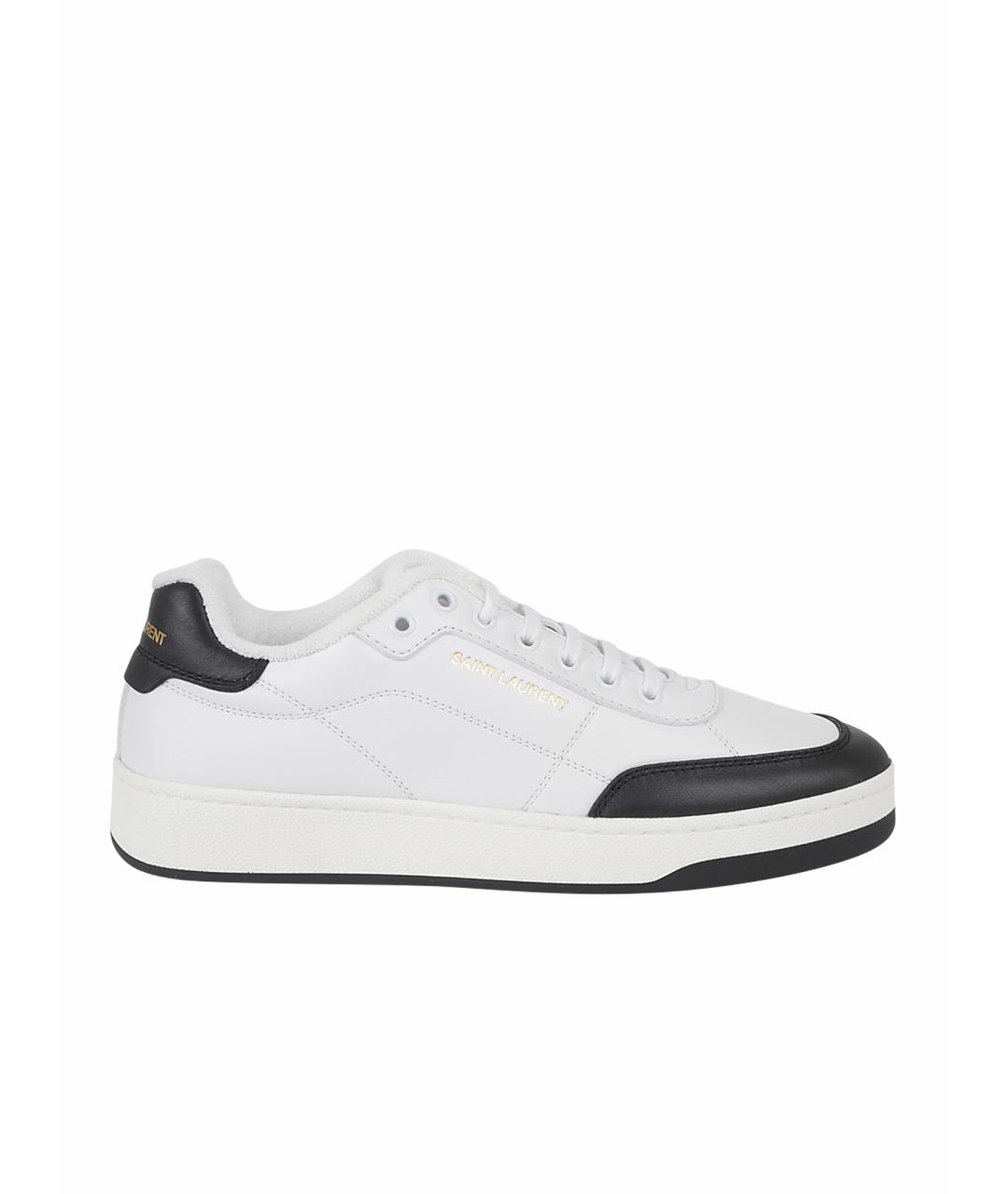 SAINT LAURENT Белые кожаные низкие кроссовки / кеды, фото 1