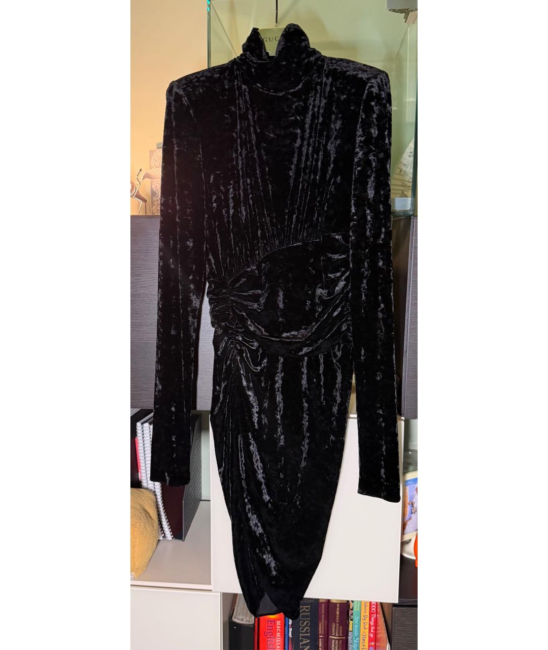 ALEXANDRE VAUTHIER Черное бархатное коктейльное платье, фото 4