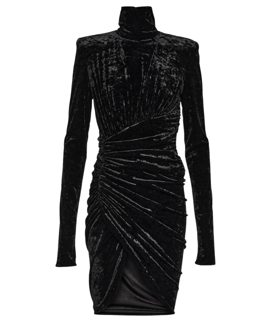 ALEXANDRE VAUTHIER Черное бархатное коктейльное платье, фото 1