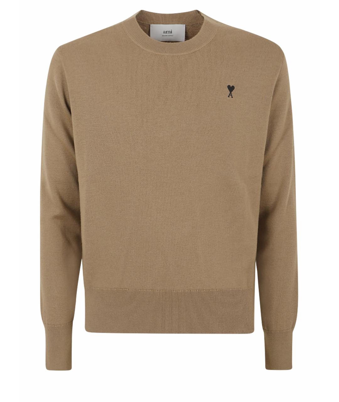 Ami Paris Бежевый шерстяной джемпер / свитер, фото 1
