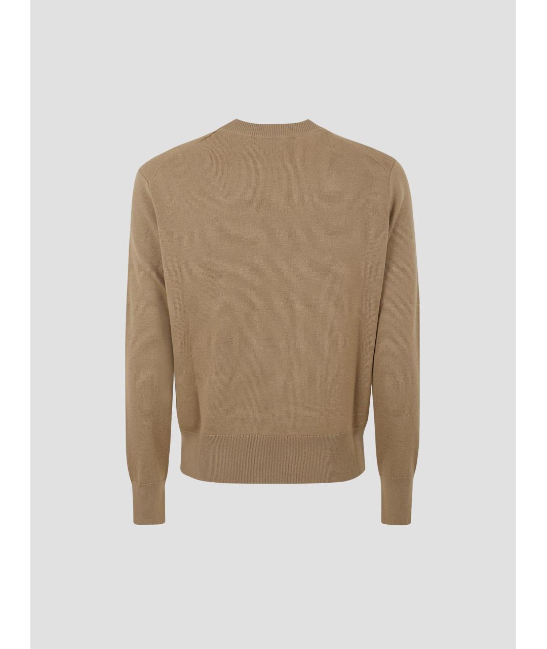 Ami Paris Бежевый шерстяной джемпер / свитер, фото 2