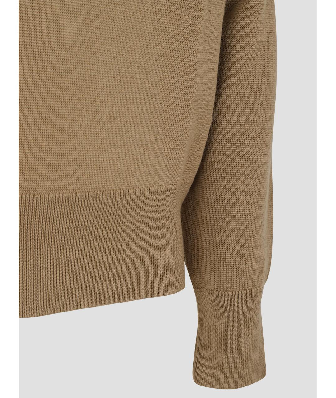 Ami Paris Бежевый шерстяной джемпер / свитер, фото 3