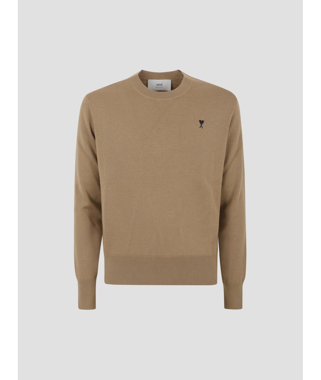 Ami Paris Бежевый шерстяной джемпер / свитер, фото 4