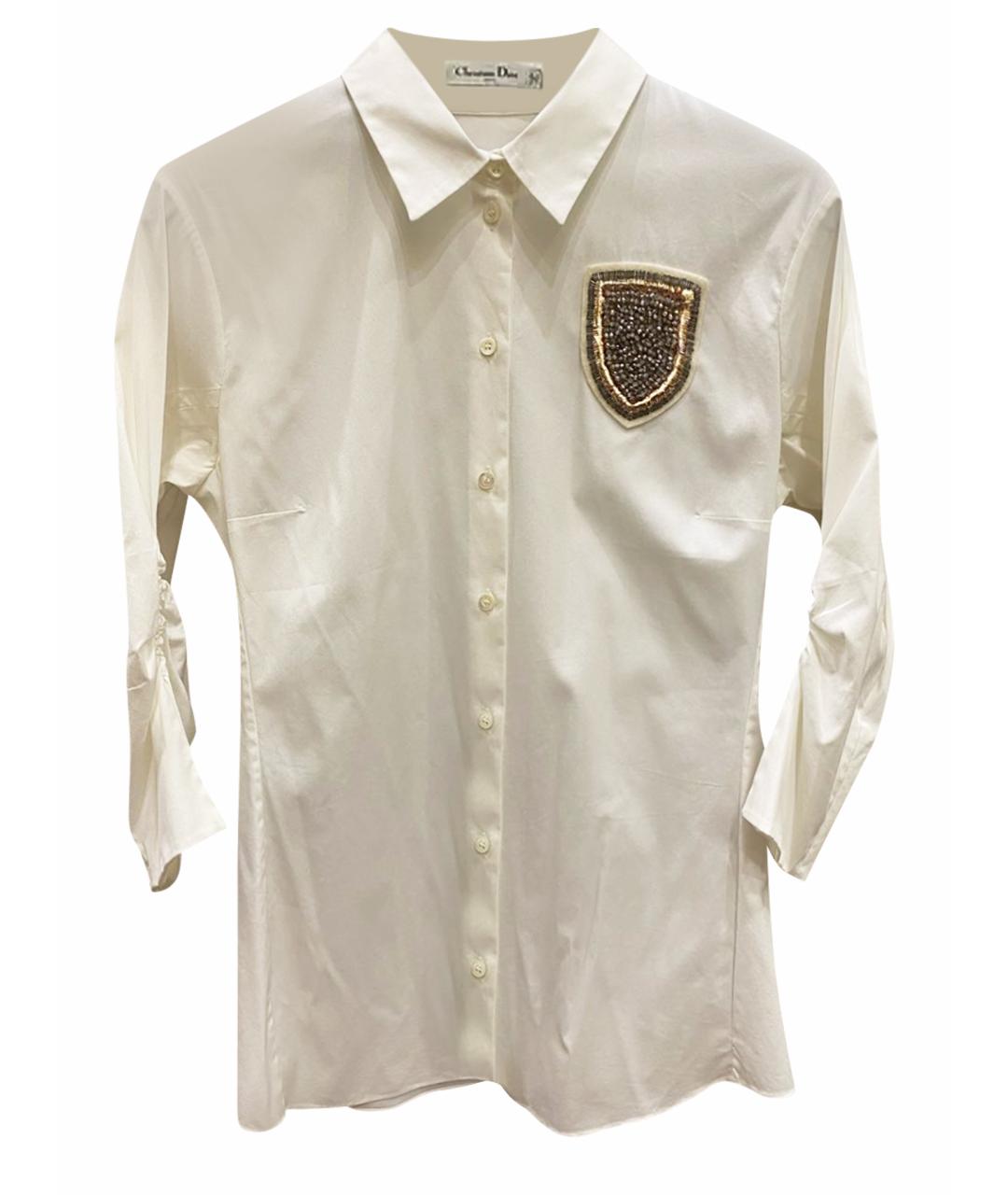 CHRISTIAN DIOR Белая хлопко-эластановая рубашка, фото 1