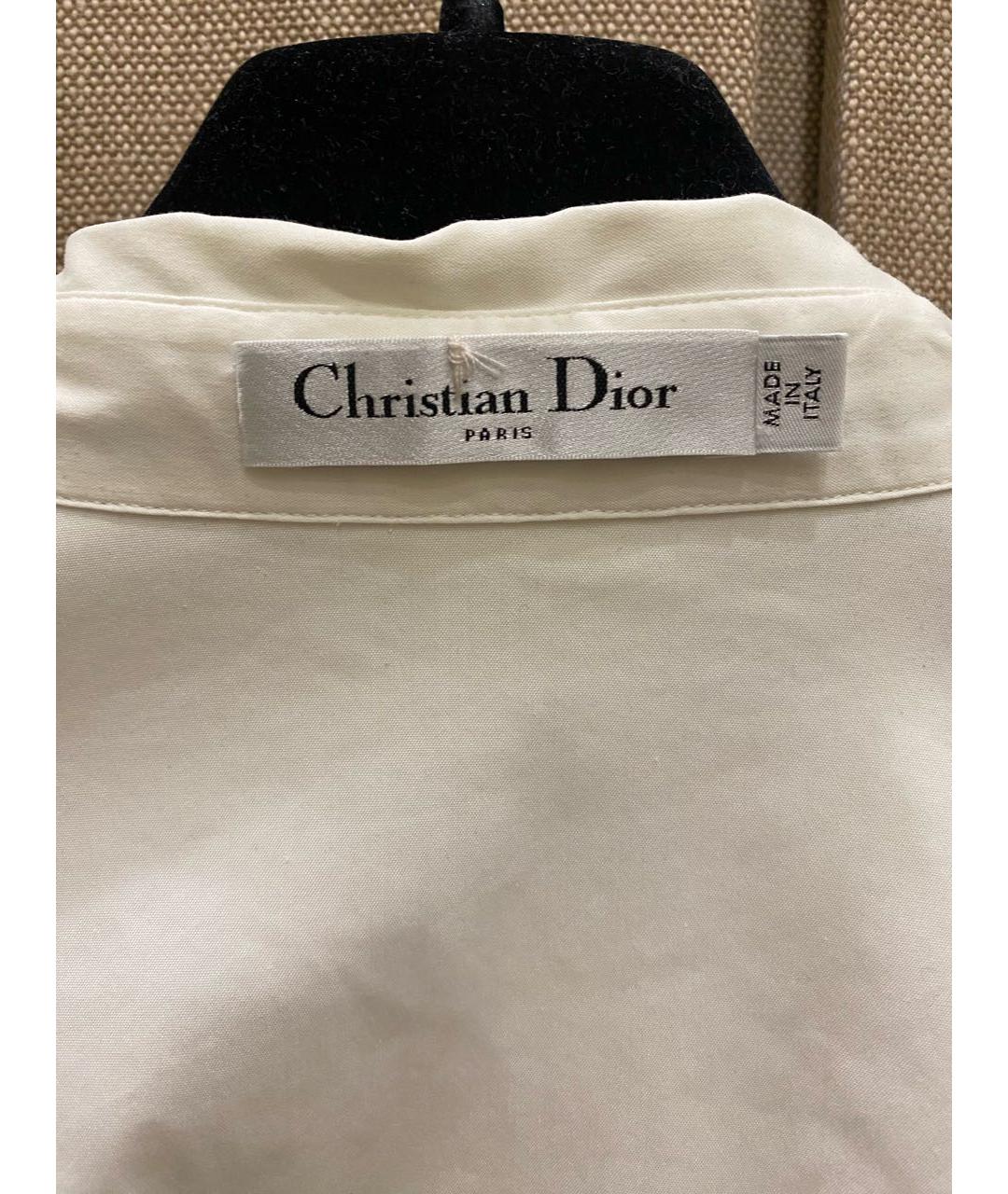 CHRISTIAN DIOR Белая хлопко-эластановая рубашка, фото 3
