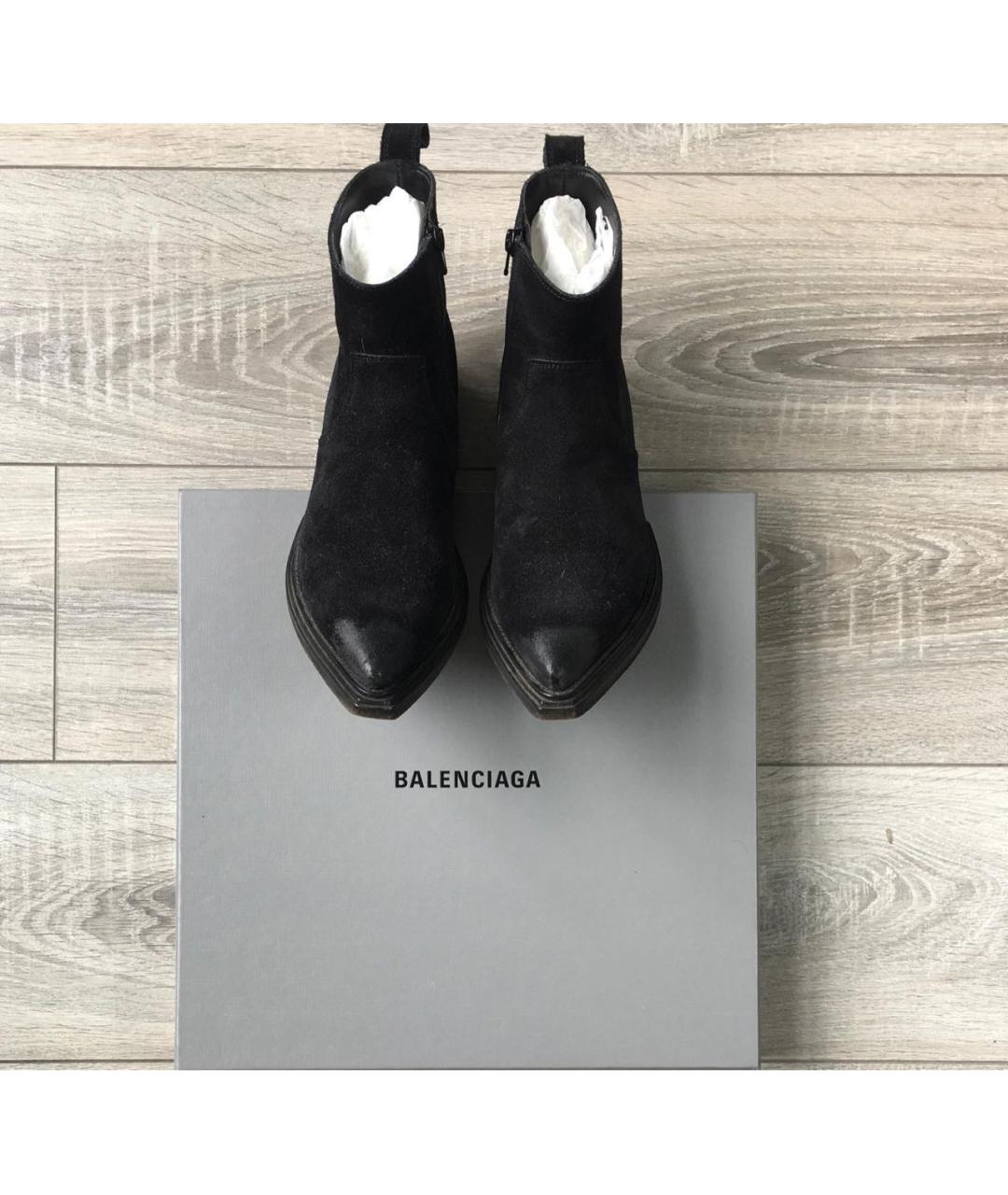 BALENCIAGA Черные замшевые ботильоны, фото 6