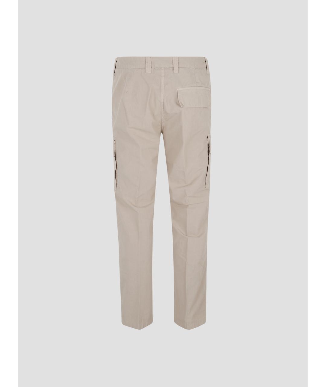 STONE ISLAND Бежевые хлопковые повседневные брюки, фото 2