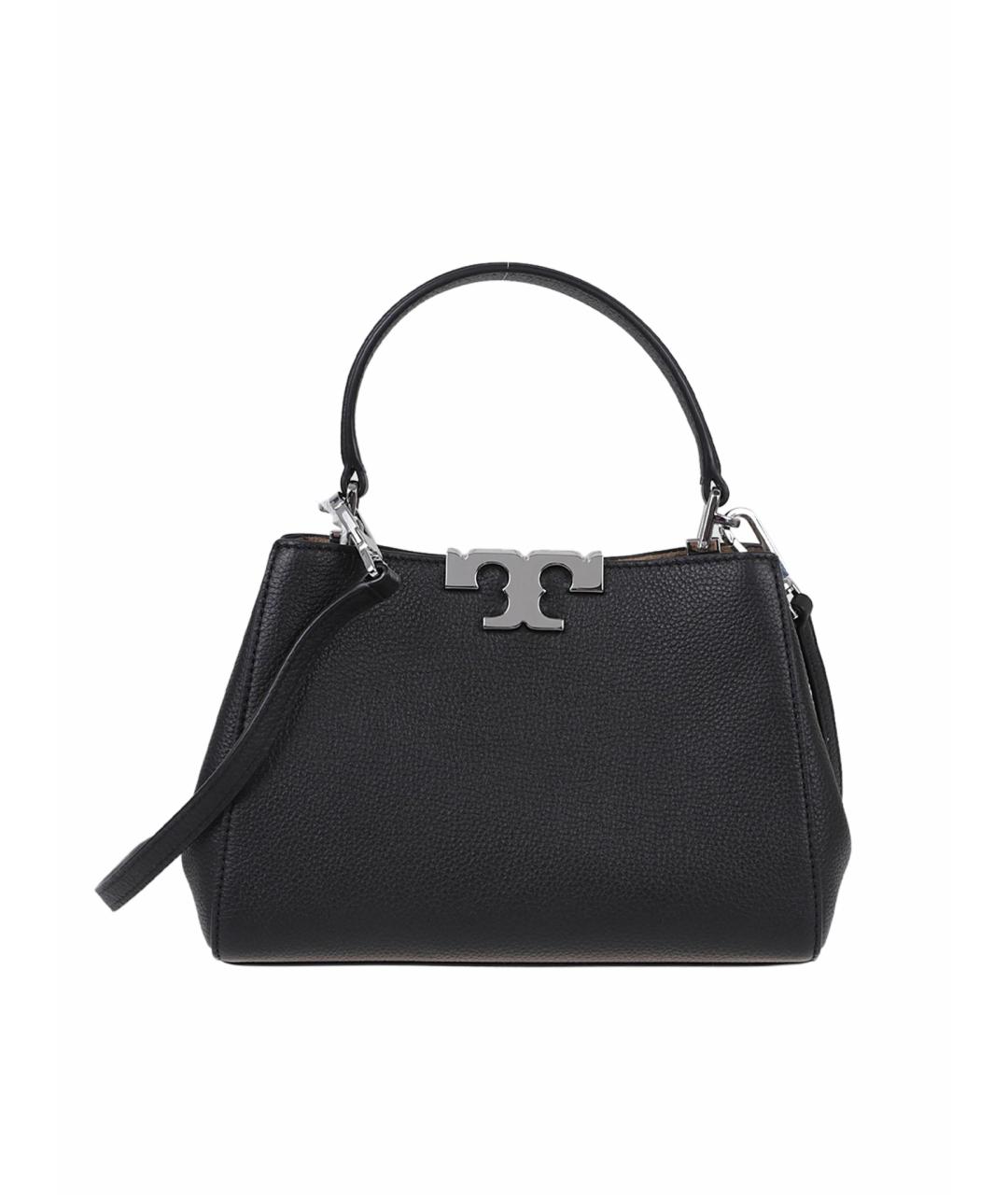 TORY BURCH Черная кожаная сумка с короткими ручками, фото 1