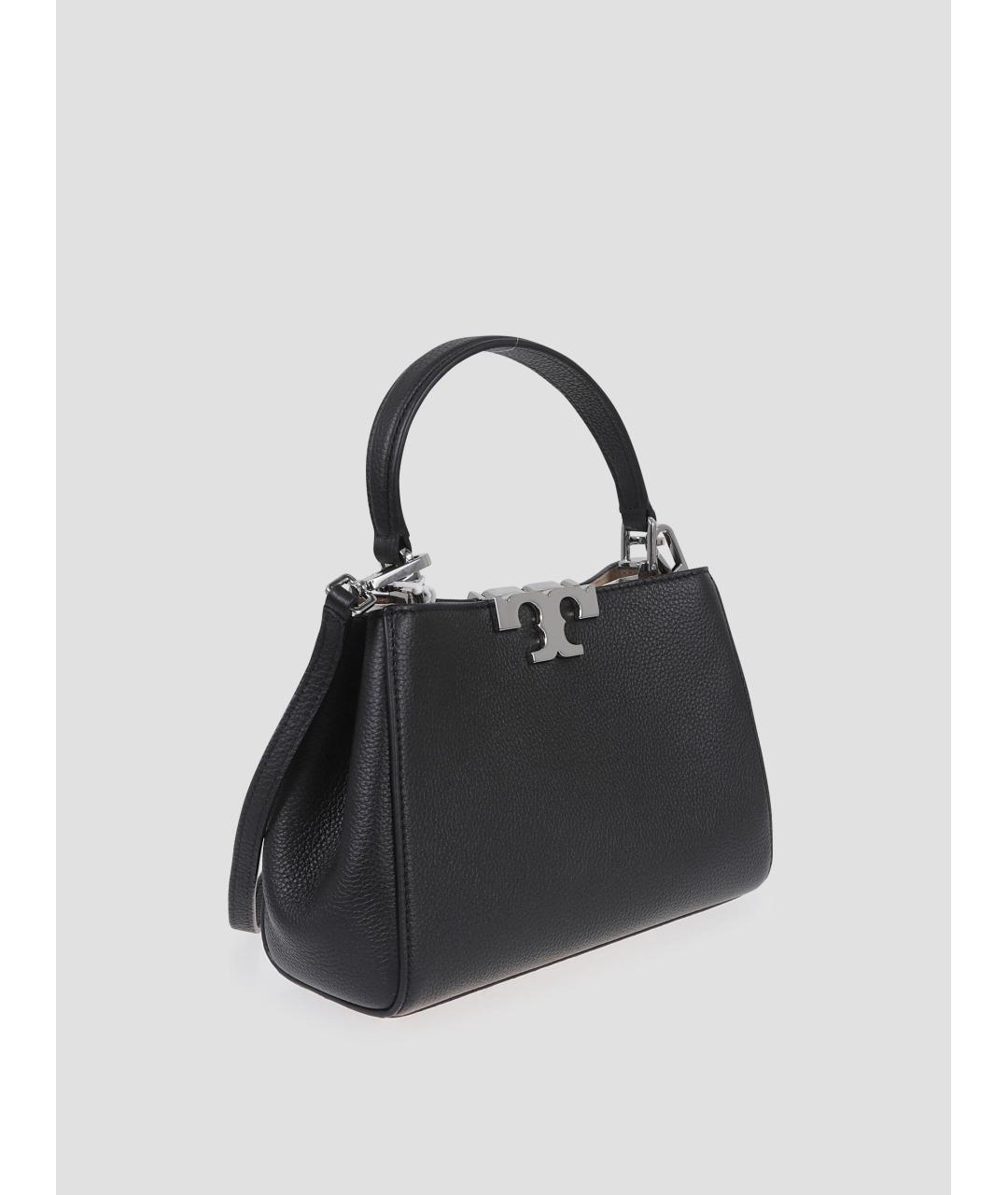 TORY BURCH Черная кожаная сумка с короткими ручками, фото 2