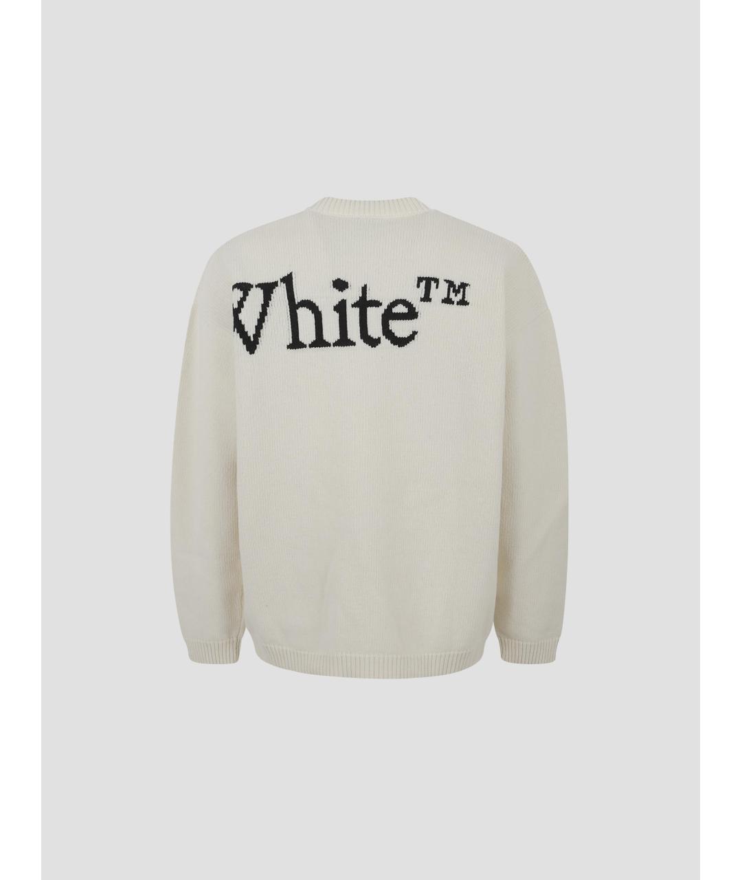 OFF-WHITE Бежевый хлопковый джемпер / свитер, фото 2