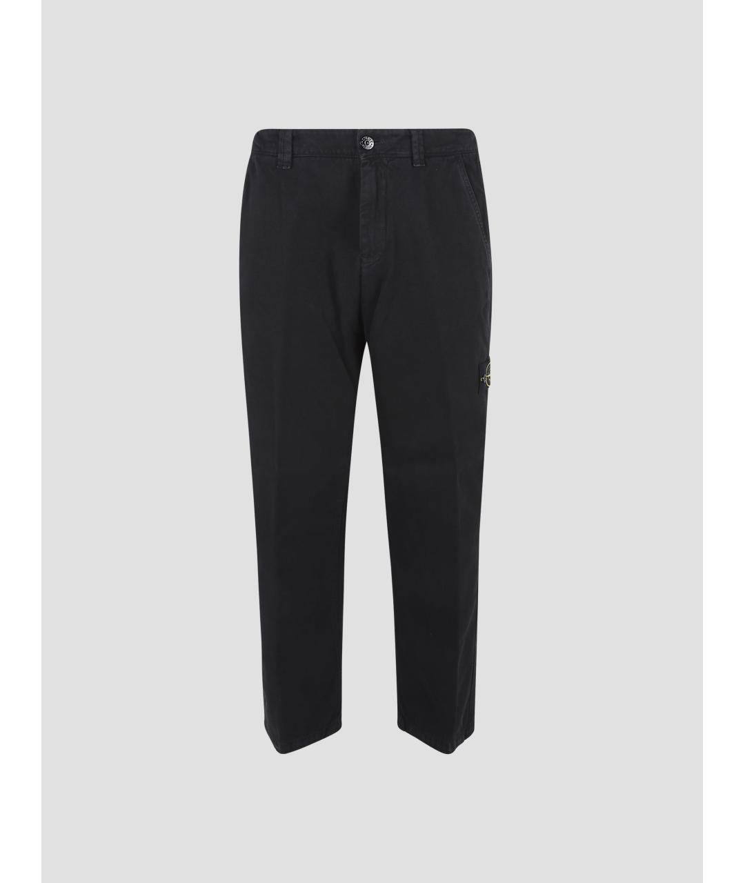 STONE ISLAND Черные хлопковые повседневные брюки, фото 4