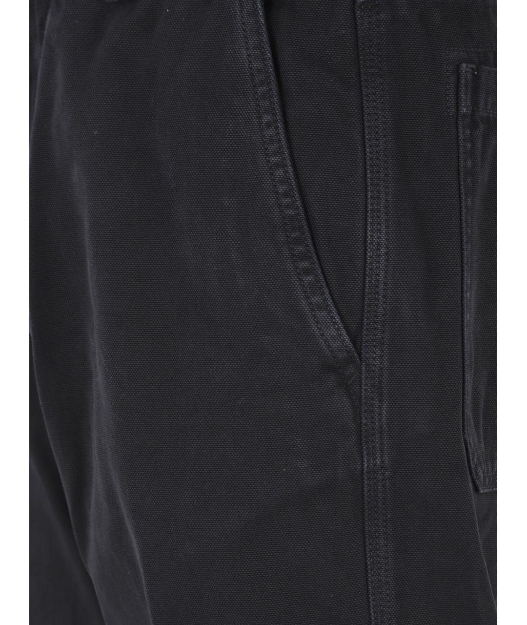 STONE ISLAND Черные хлопковые повседневные брюки, фото 3