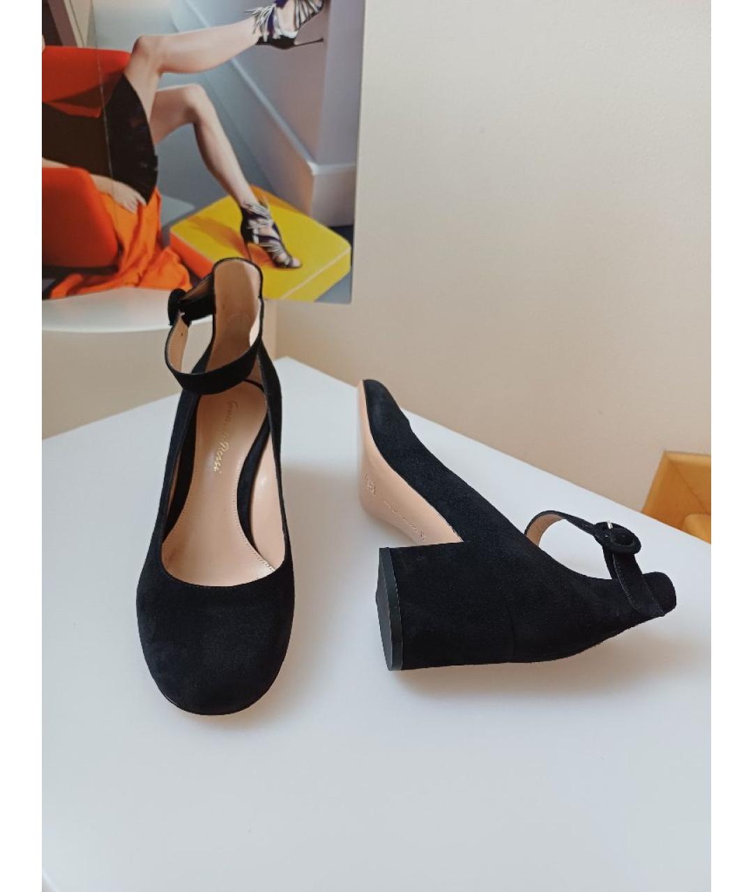 GIANVITO ROSSI Черные замшевые туфли, фото 3