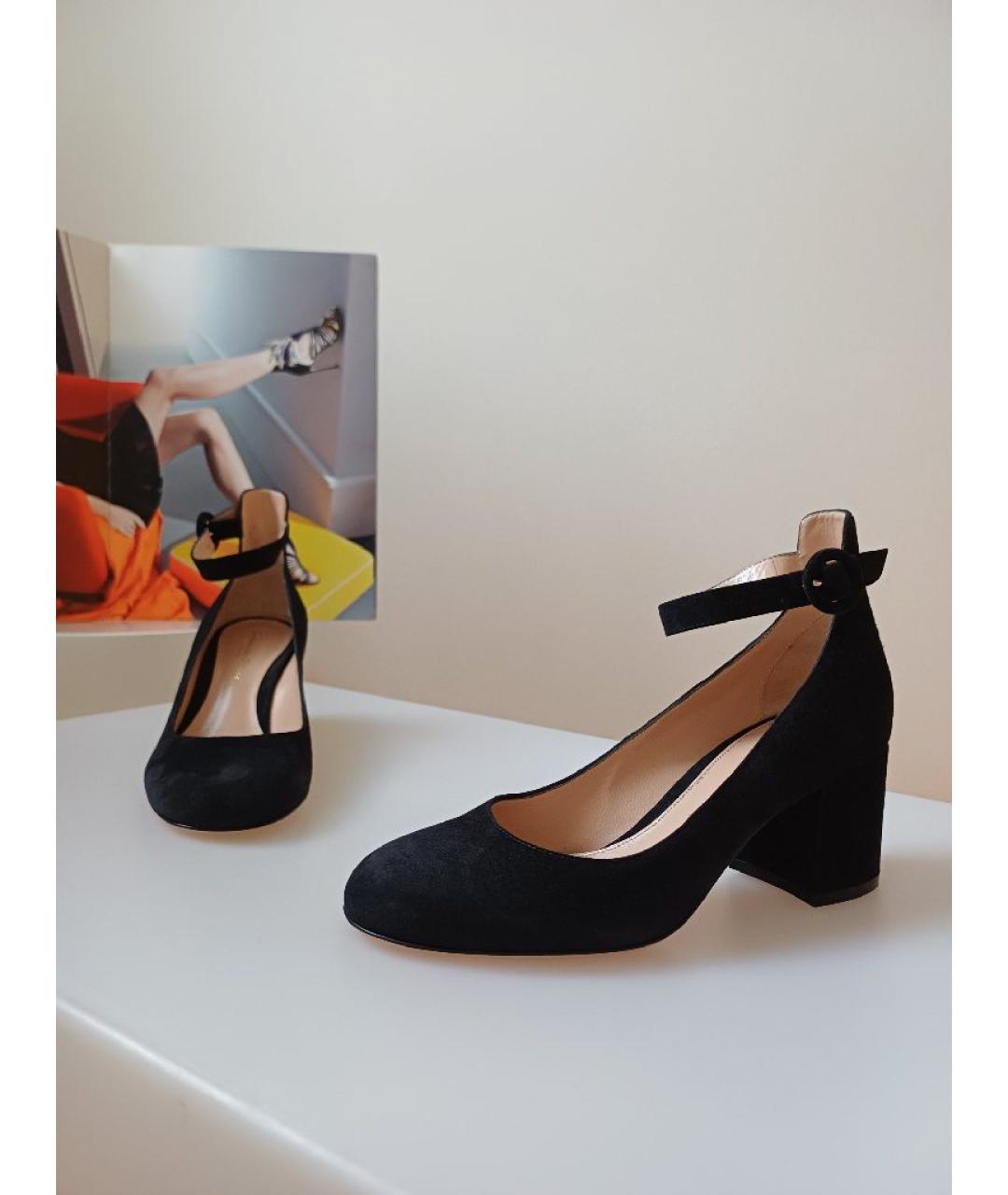 GIANVITO ROSSI Черные замшевые туфли, фото 4