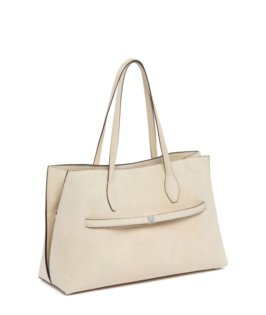 TOTEME Белая замшевая сумка через плечо, фото 3