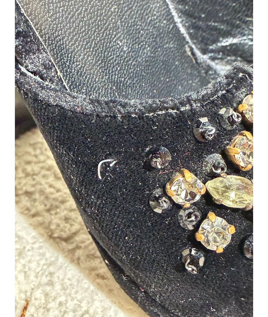 PRADA Черные бархатные босоножки, фото 8