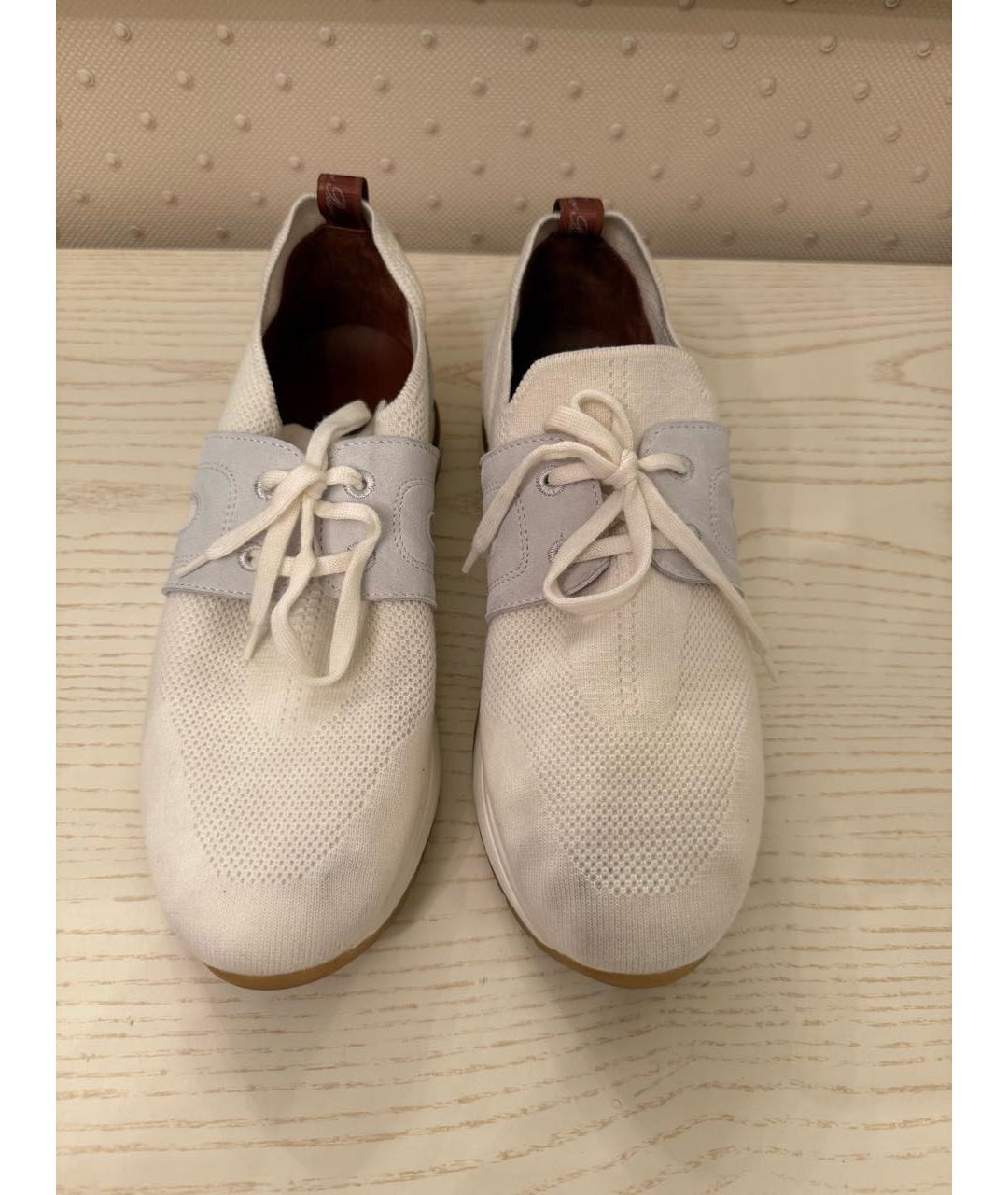 LORO PIANA Белые текстильные кроссовки, фото 2