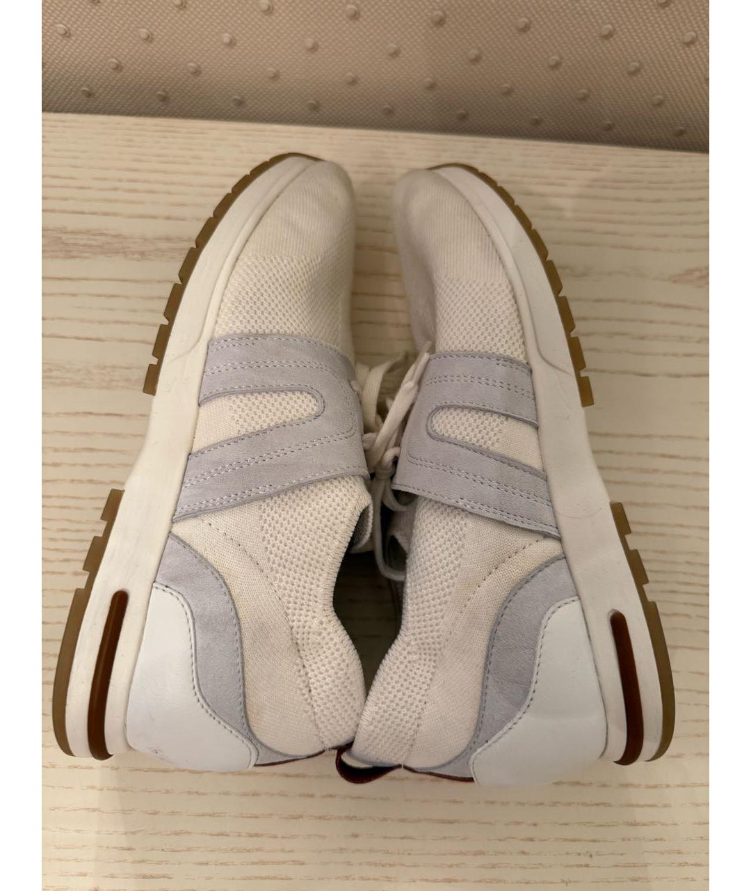 LORO PIANA Белые текстильные кроссовки, фото 5