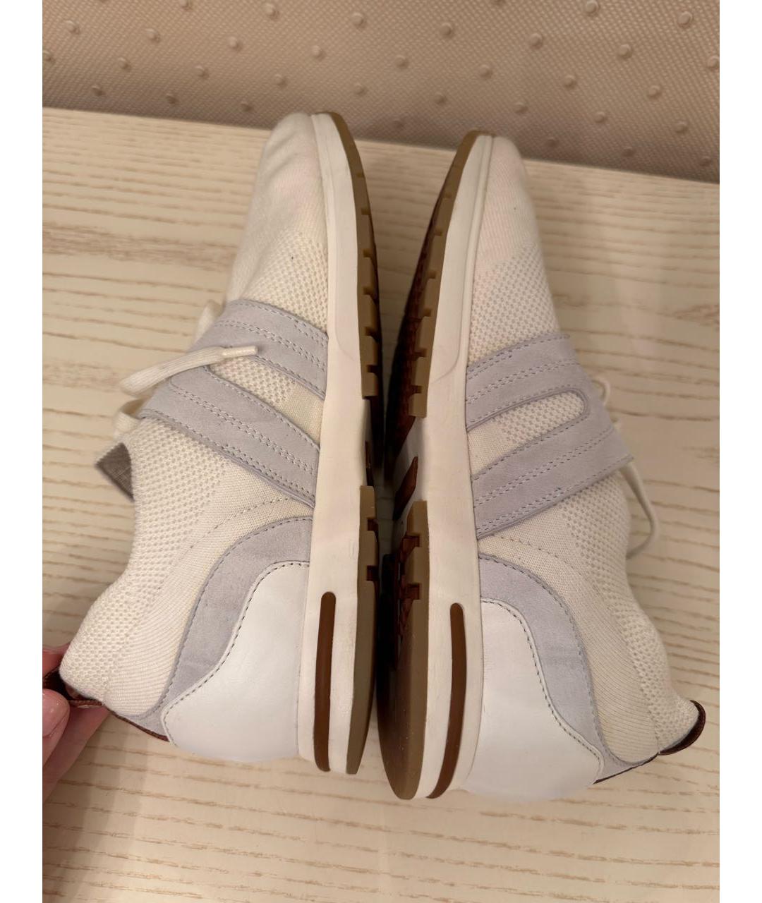 LORO PIANA Белые текстильные кроссовки, фото 4